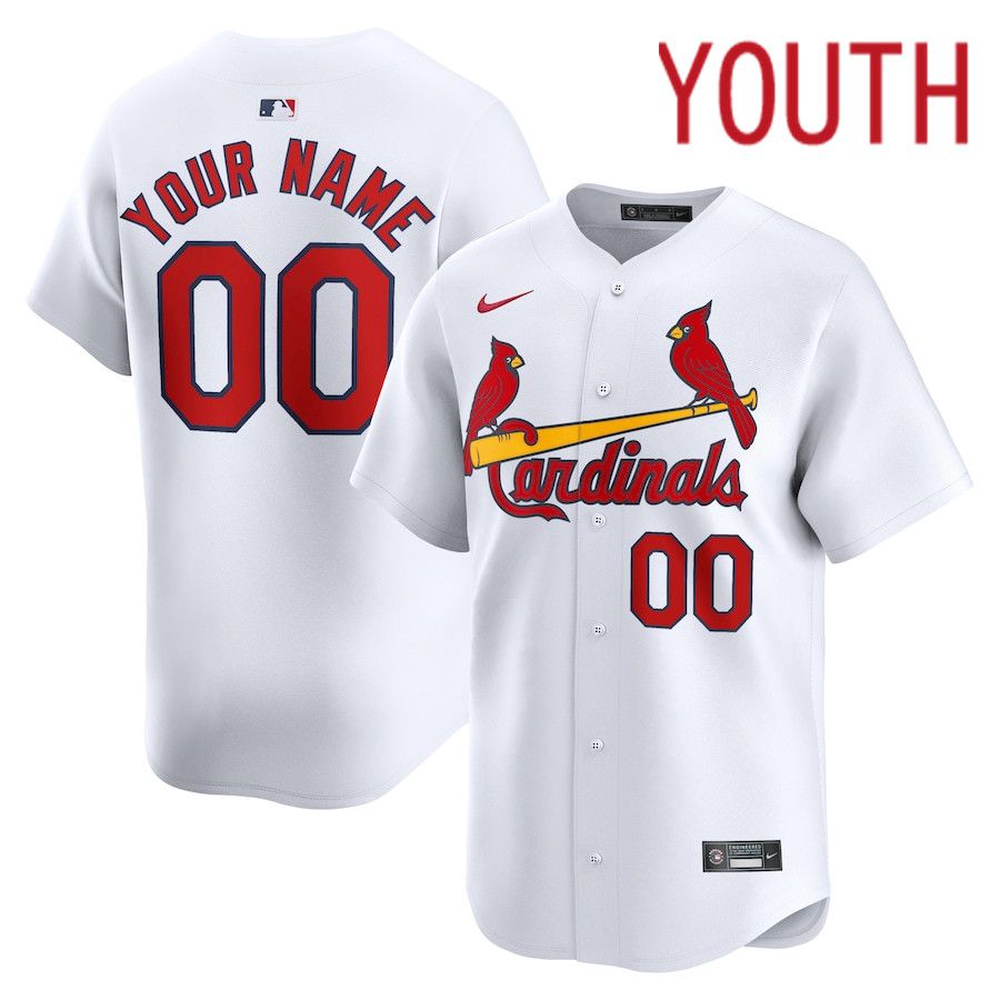 Youth St. Louis Cardinals Nike White Home Limited Custom MLB Jersey